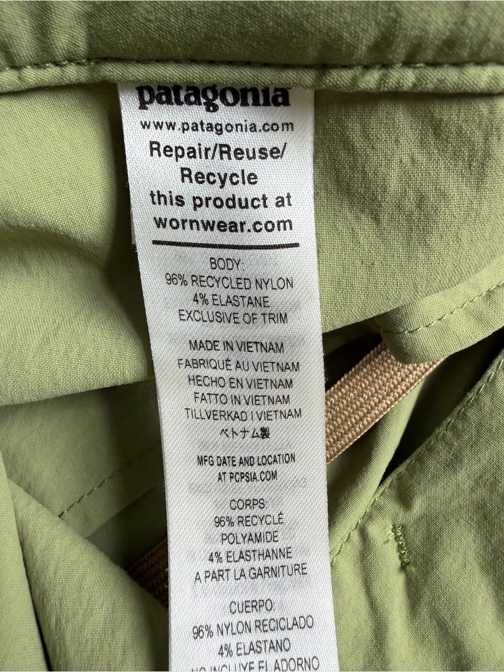 Patagonia Quandary Hiking Pants Size 34x32 Buckhorn Green Stretch Nylon NWOT